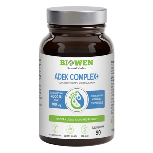 Witaminy ADEK Complex+ Biowen - Naturalny kompleks w oleju MCT - 90 kapsułek