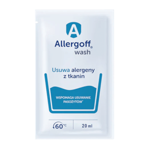 Allergof Wash - Wspomaga usuwanie pasożytów i alergenów z tkanin - 1 saszetka 20 ml
