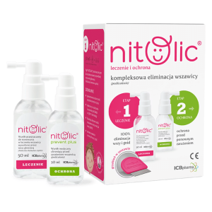 Zestaw leczenie i ochrona przed wszami Pipi Nitolic - Kompleksowa eliminacja wszawicy - 50 ml i 30 ml + grzebień