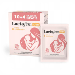 Lactofem Forte Pharma Dot - Wspomaga laktację - 14 saszetek o smaku klasycznym lub bananowym Bananowy