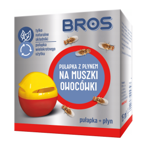 Bros Pułapka z płynem - Ochrona przed muszkami owocówkami - 1 sztuka pułapka + płyn