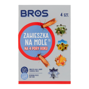 Bros Zawieszka na mole 4 pory roku - Do zwalczania moli odzieżowych - 4 sztuki