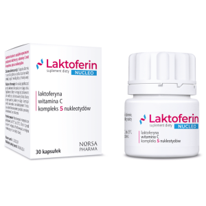 Laktoferin NUCLEO Norsa Pharma - Laktoferyna, witamina C i kompleks nukleotydów - 30 kapsułek