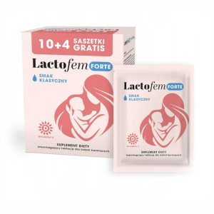 Lactofem Forte Pharma Dot - Wspomaga laktację - 14 saszetek o smaku klasycznym lub bananowym Klasyczny