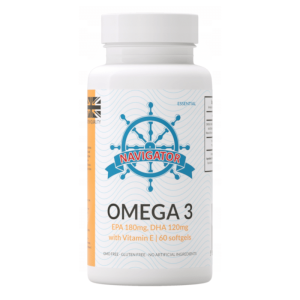 Omega 3 Navigator - Pomaga utrzymać prawidłowy poziom lipidów we krwi oraz wspiera funkcje mózgu 60 kapsułek