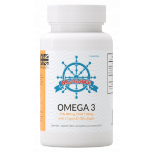 Omega 3 Navigator - Pomaga utrzymać prawidłowy poziom lipidów we krwi oraz wspiera funkcje mózgu 30 kapsułek