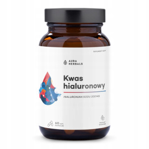 Aura Herbals Kwas hialuronowy 200mg - Wsparcie dla skóry i stawów - 60 kapsułek