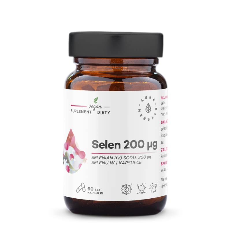 Aura Herbals Selen 200 µg - wsparcie odporności i pracy tarczycy - 60 kapsułek