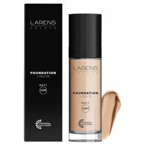 Matujący podkład pielęgnacyjny Larens Liquid Foundation Matt WellU - 30 ml Ciepły DARK 03