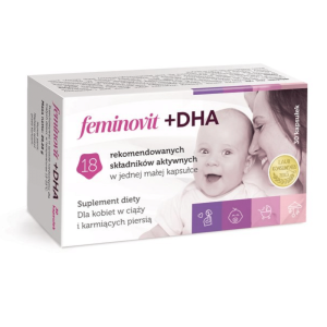 Feminovit plus DHA Salvum Lab - Kompleks witamin dla kobiet w ciąży i karmiących piersią - 30 kapsułek