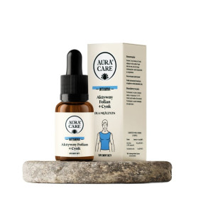 Aura Care Aktywny folian + cynk dla mężczyzn - wsparcie płodności, hormonów i zdrowia - 15 ml