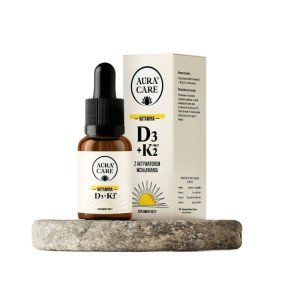 Aura Care Witamina D3+K2 - kompleksowe wsparcie zdrowia kości, odporności i serca - 15 ml