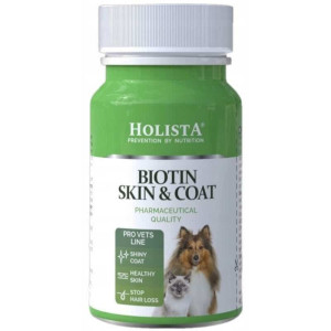 Biotyna na sierść psa i kota Holista Skin & Coat - wsparcie zdrowej skóry i lśniącej okrywy włosowej - 90 tabletek