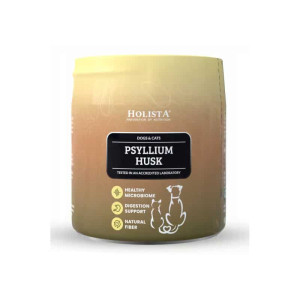 Psyllium dla psa i kota Holista Psyllium Husk - wsparcie zdrowych jelit i prawidłowego trawienia - 100 g