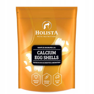 Wapń ze skorupek jaj dla psa i kota Holista Calcium Egg Shells - wsparcie kości, stawów i prawidłowej diety 1000 g