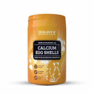 Wapń ze skorupek jaj dla psa i kota Holista Calcium Egg Shells - wsparcie kości, stawów i prawidłowej diety 300 g