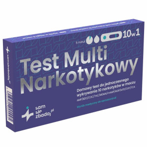 Test narkotykowy 10 w 1 z moczu Sam Się Zbadaj - Kompleksowe badanie na obecność 10 substancji psychoaktywnych