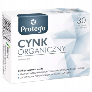 Salvum Protego Cynk Organiczny - cynk cytrynian na odporność, skórę, włosy i paznokcie - 30 tabletek