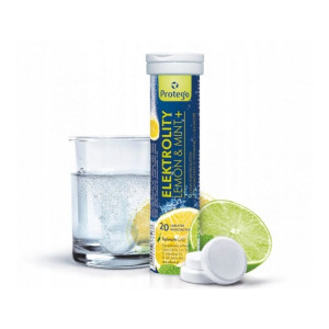 Elektrolity musujące Salvum Protego Elektrolity Lemon&Mint+ - Pomoc w nawodnieniu organizmu - 20 tabletek