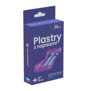 Plastry z napisami 20 sztuk Sam Się Zbadaj - Wygodna ochrona ran z odrobiną humoru i stylu