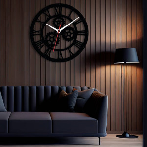 Zegar ścienny czarny loft – wzór MO13 40 cm