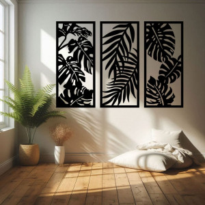 Dekoracja ścienna tryptyk monstera – wzór TM01 59cm x 40cm