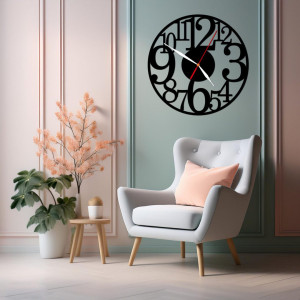 Zegar ścienny czarny loft – wzór Min 06