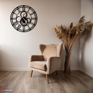 Zegar ścienny czarny loft – wzór Min 14 40 cm