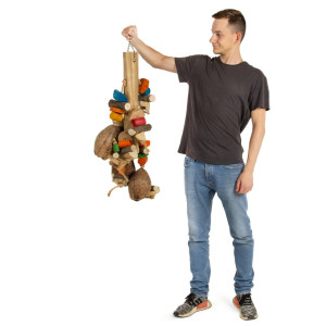 Gigantyczna zabawka JAVA z kokosami - drewniana zabawka dla dużych papug - 6,2 kg