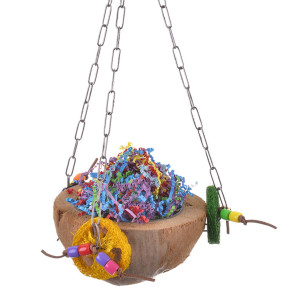 Kokosowa Kołyska- Zabawka dla papug