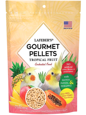 Lafeber Gourmet Pellets - Tropical Fruit - Cockatiel -Zbilansowany pokarm: granulat z owocami dla nimf 567g