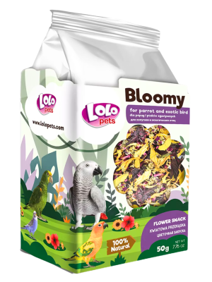 LoLo Pets Bloomy Kwiatowa przekaska dla Papug i Ptaków Egzotycznych 50g
