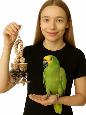 Podwójna Szyszka - zabawka dla wszystkich papug