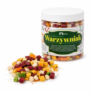 Warzywniak- chrupiące liofilizowane warzywa dla papug 50g