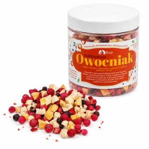 Owocniak- chrupiące liofilizowane owoce dla papug 50g