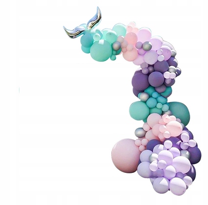 Zestaw balony girlanda urodziny morskie srebrne