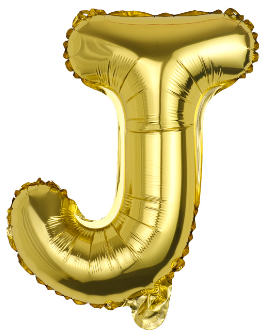 BALON foliowy litera J ZŁOTA 40 cm urodziny