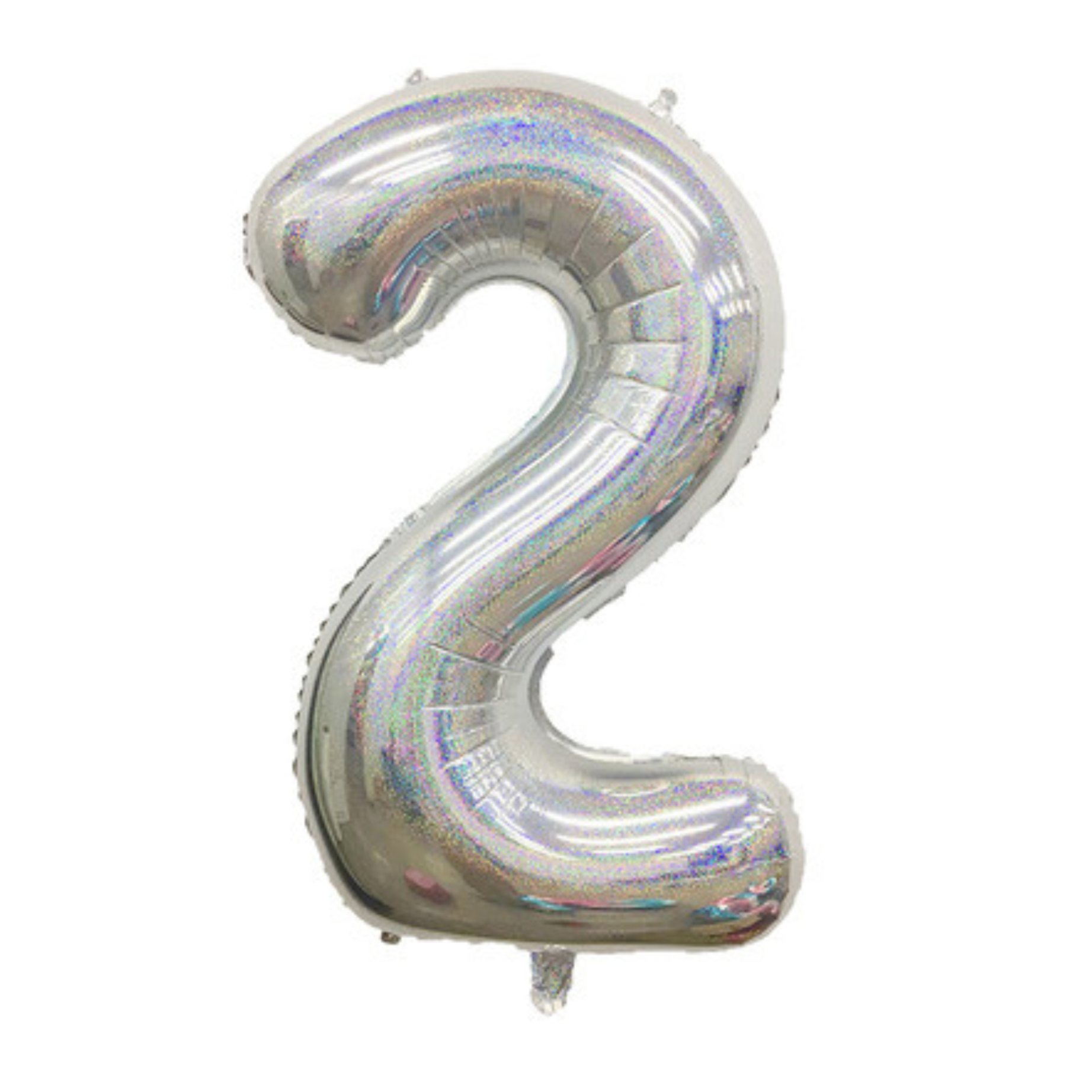 Duża CYFRA balon 100 cm SREBRNA HOLO urodziny 2 dekoracja