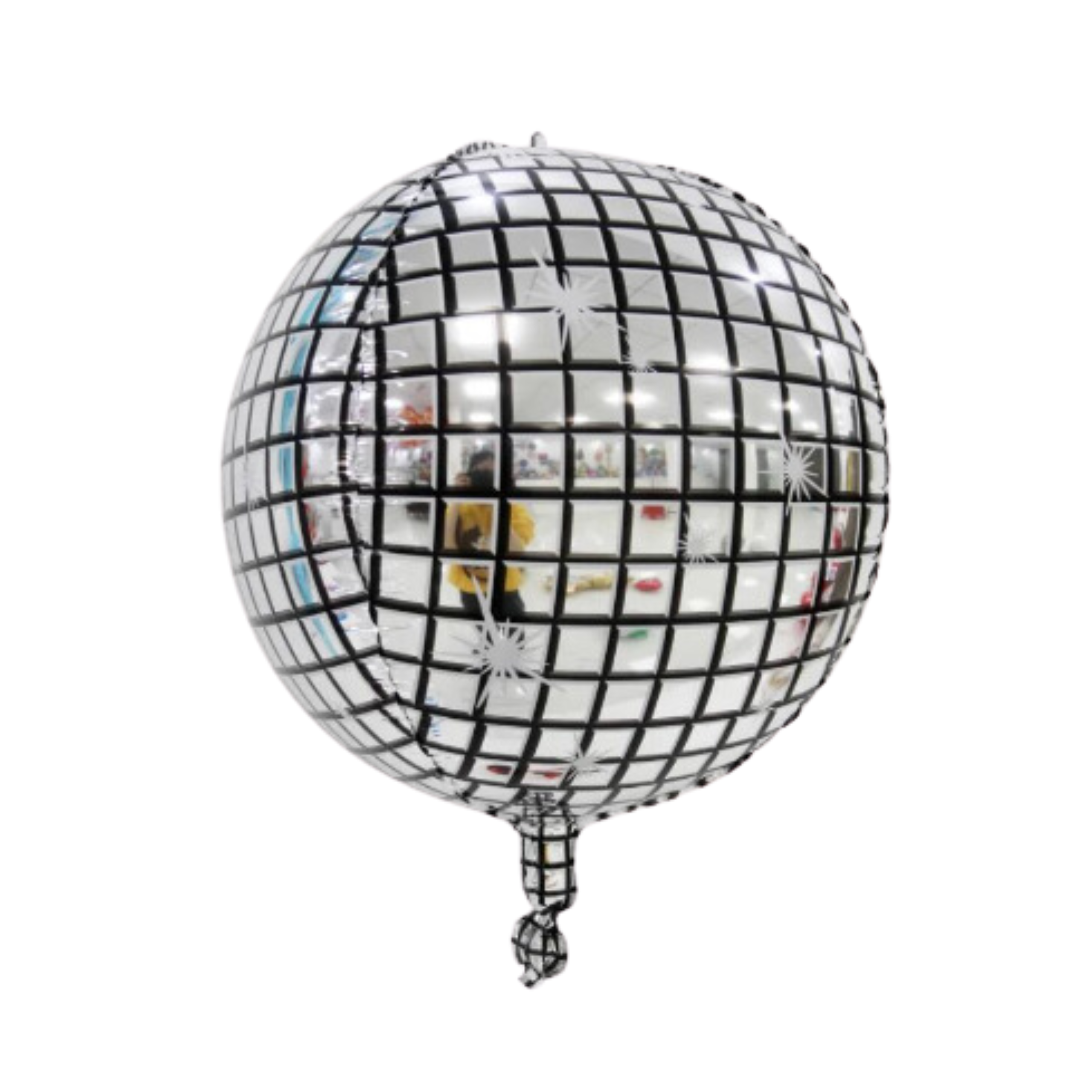 BALON foliowy KULA DYSKOTEKOWA HOLOGRAFICZNA DISCO SREBRNA URODZINY PARTY