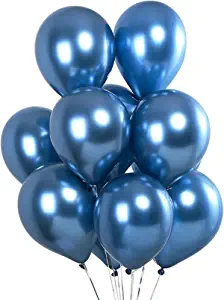 BALONY CHROM NIEBIESKIE 100 SZT 5 cali URODZINY
