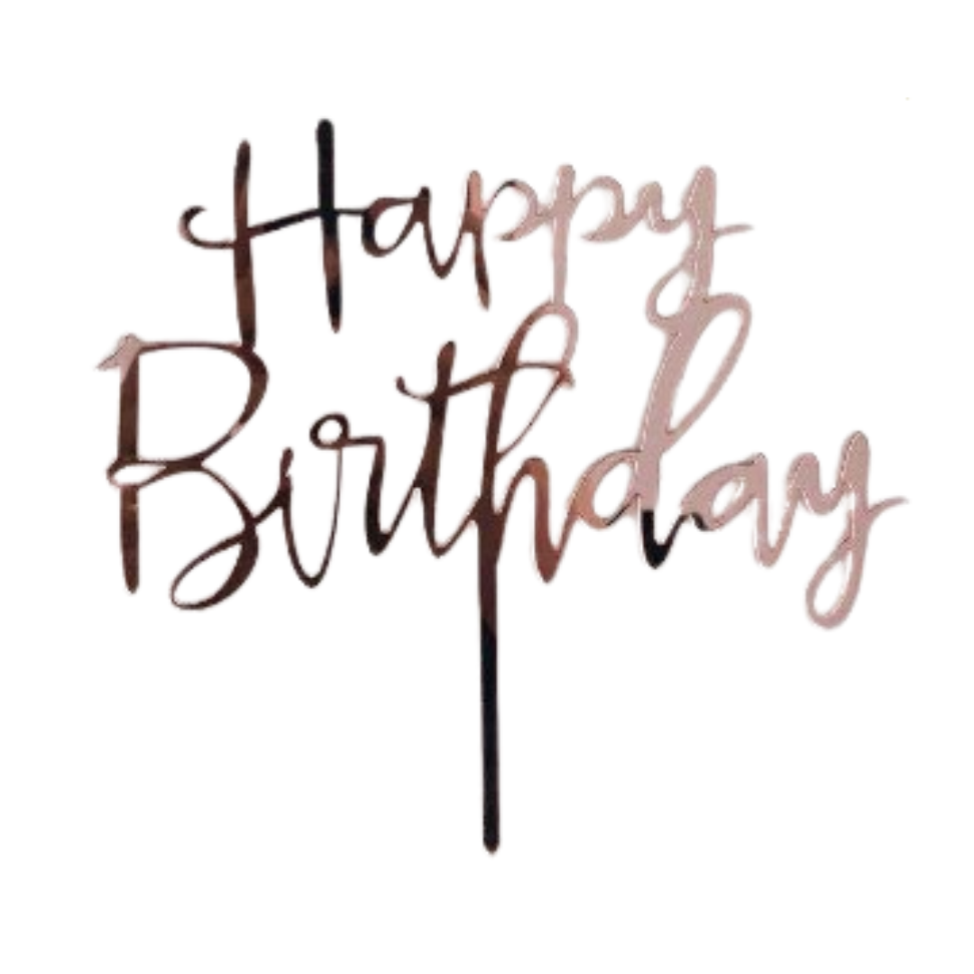 TOPPER HAPPY BIRTHDAY URODZINY ROSE GOLD DEKORACJE