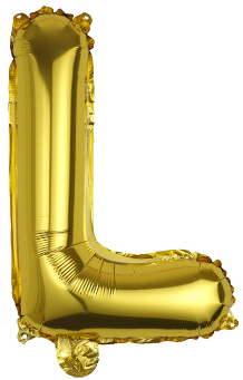 BALON foliowy litera L ZŁOTA 40 cm urodziny