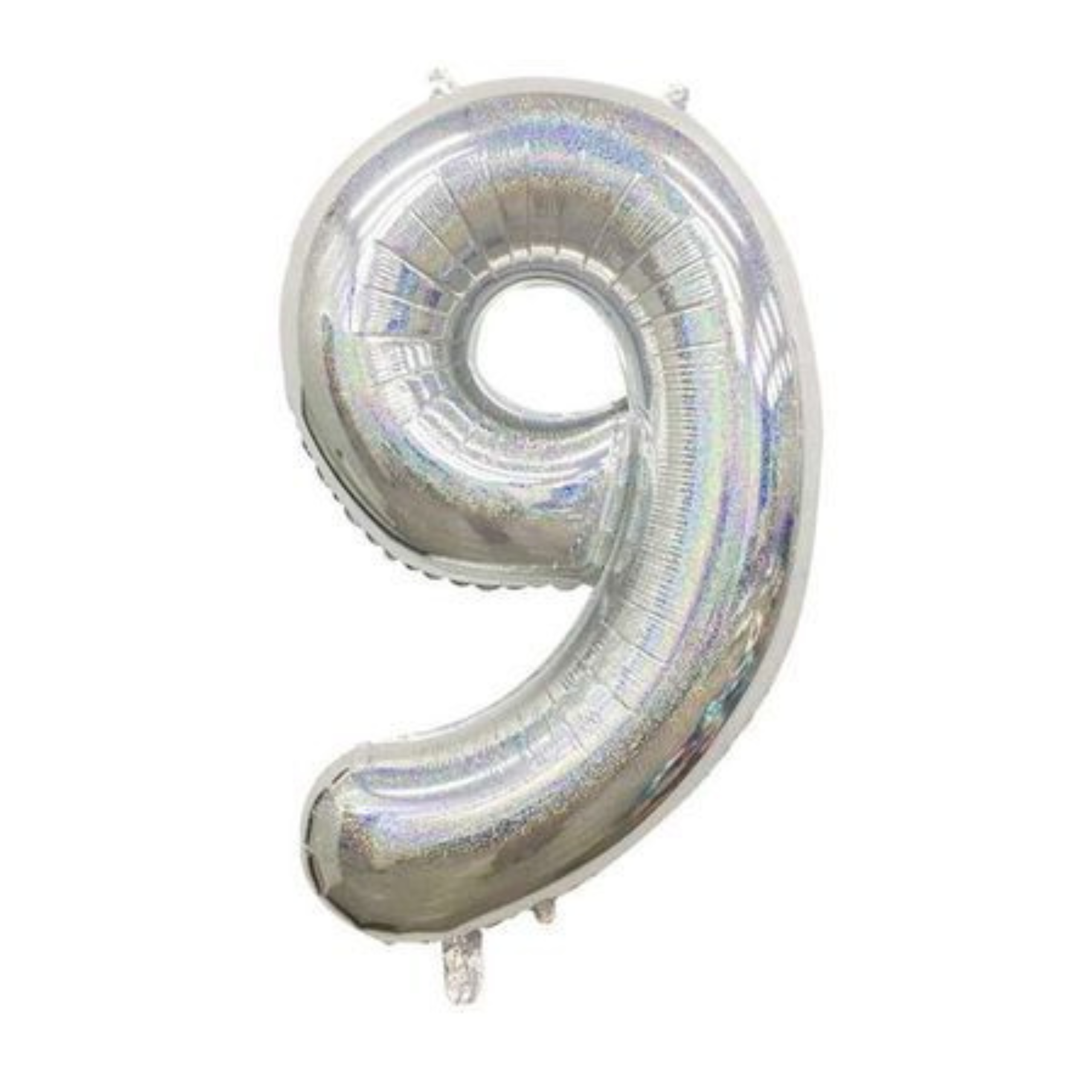 Duża CYFRA balon 100 cm SREBRNA HOLO urodziny 9 dekoracja