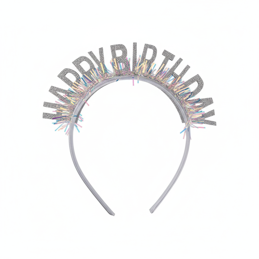 OPASKA URODZINOWA SREBRNA HAPPY BIRTHDAY