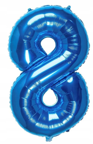 DUŻA CYFRA BALON 8 XXL NIEBIESKI URODZINY BALONY