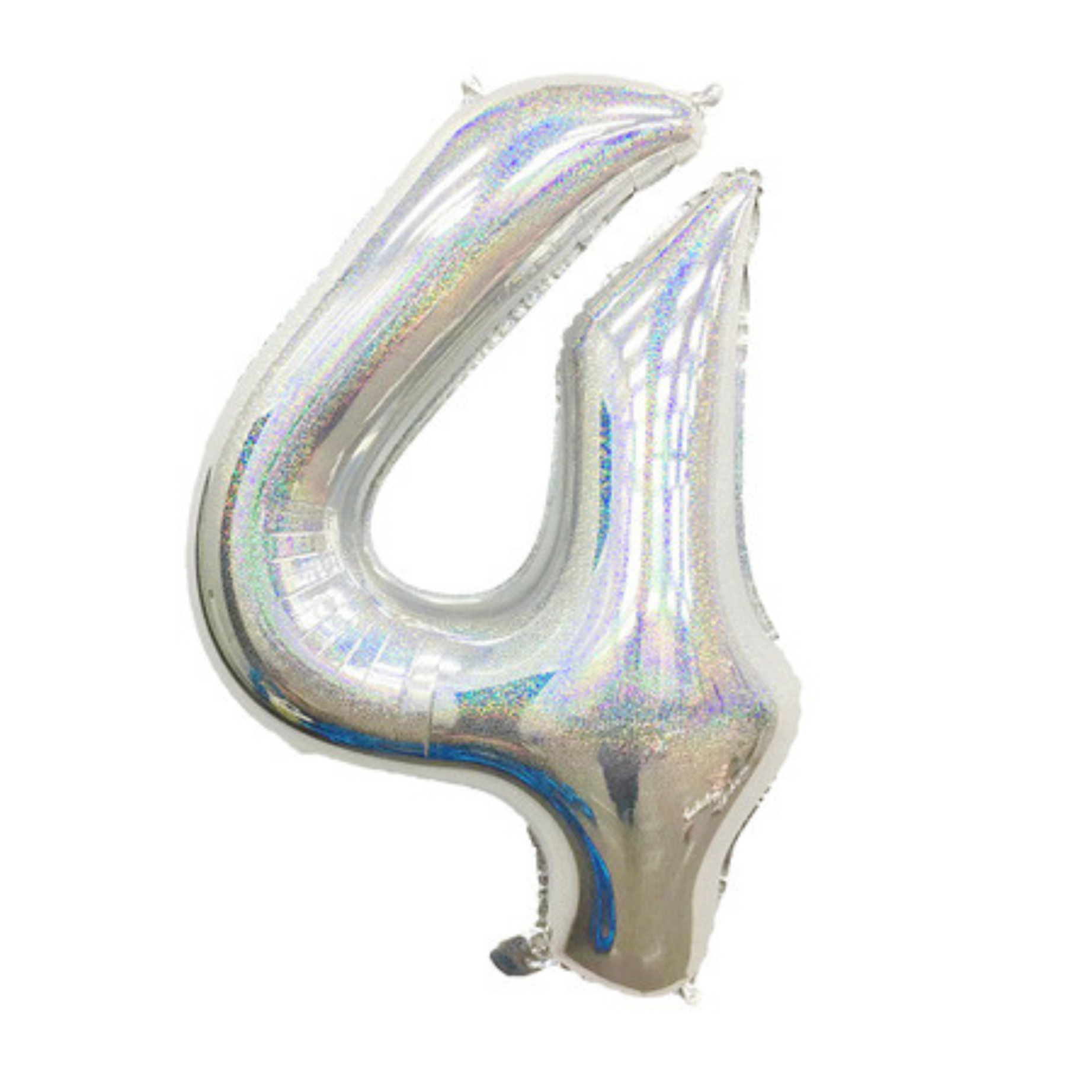 Duża CYFRA balon 100 cm SREBRNA HOLO urodziny 4 dekoracja