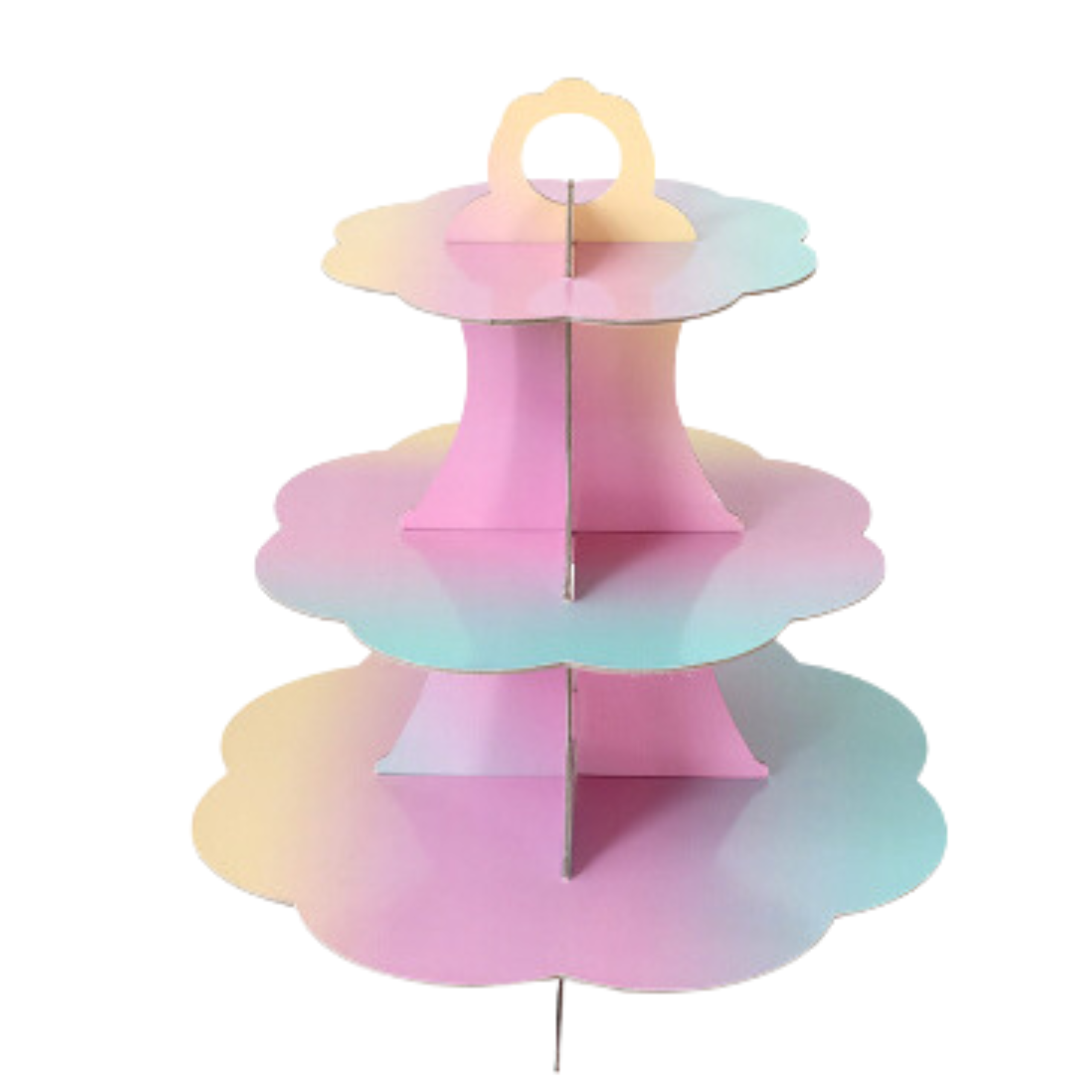 Patera papierowa na ciasto rainbow urodziny
