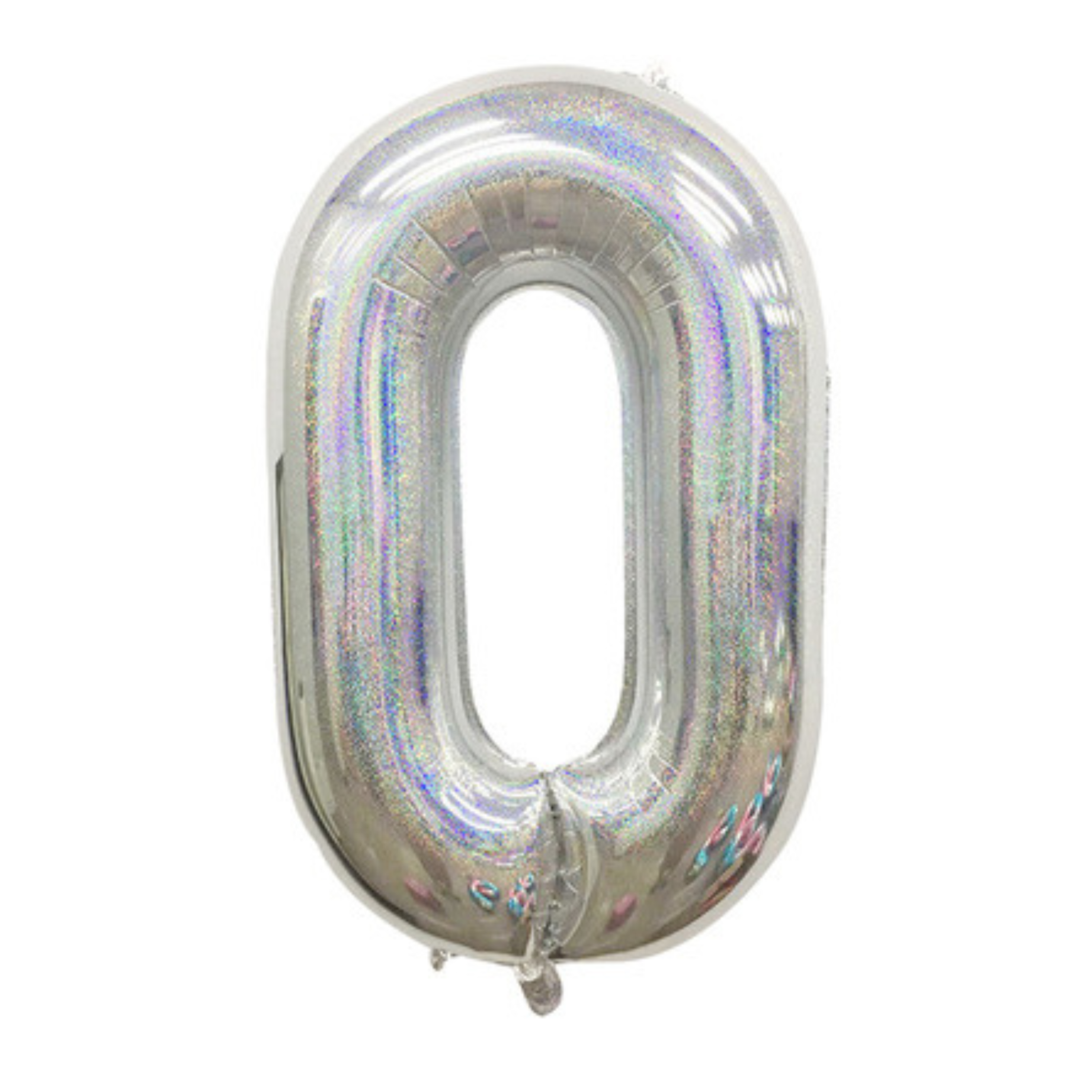 Duża CYFRA balon 100 cm SREBRNA HOLO urodziny 0 dekoracja
