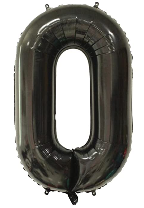 Duża CYFRA balon XXL 100cm BLACK CZARNA Urodziny 0