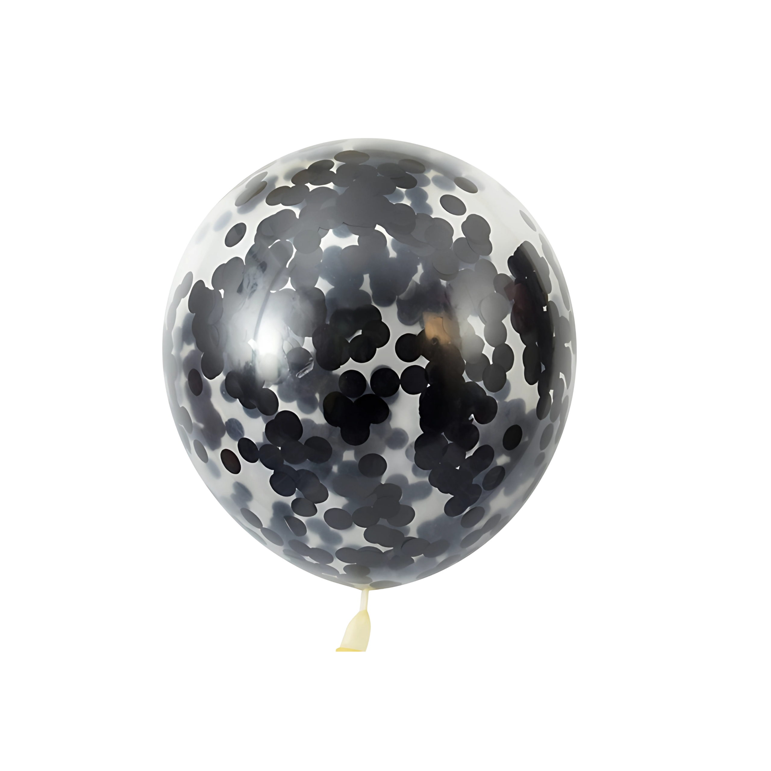 Balony z Czarnym Konfetti Transparentne Przezroczyste Urodziny 10 szt 30 cm